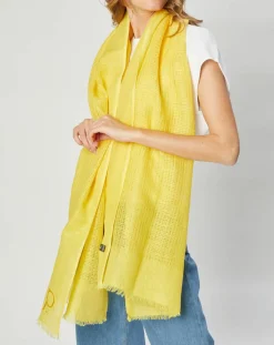 Femme Petrusse Echarpes, Foulards^Écharpe en Lin & Coton Olaf jaune - 60x190 cm