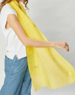 Femme Petrusse Echarpes, Foulards^Écharpe en Lin & Coton Olaf jaune - 60x190 cm