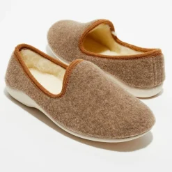 Homme Apologie Studio Chaussons^Chaussons charentais fourrés en Laine beiges