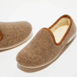 Homme Apologie Studio Chaussons^Chaussons charentais fourrés en Laine beiges