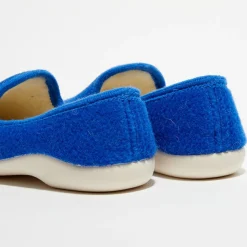 Chaussons charentais fourrés en Laine bleu roi-Apologie Studio Sale