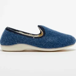 Chaussons charentais fourrés en Laine bleu marine-Apologie Studio Hot