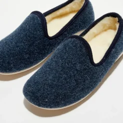 Homme Apologie Studio Chaussons^Chaussons charentais fourrés en Laine marine