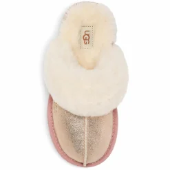 Enfant Ugg Fille^Chaussons een Peau de Moutonmétallisé Cozy Glitter roses