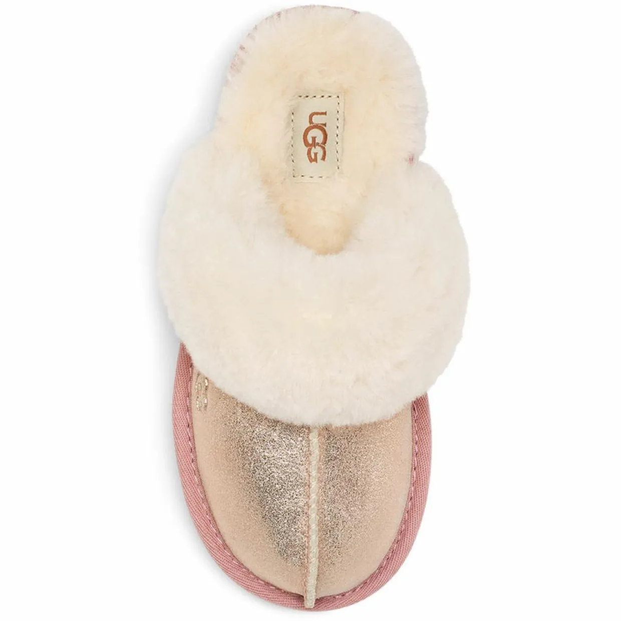 Enfant Ugg Fille^Chaussons een Peau de Moutonmétallisé Cozy Glitter roses