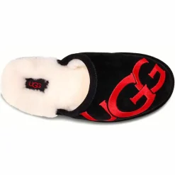 Chaussons en Cuir Scuff Logo noirs-Ugg Best