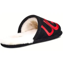 Chaussons en Cuir Scuff Logo noirs-Ugg Best
