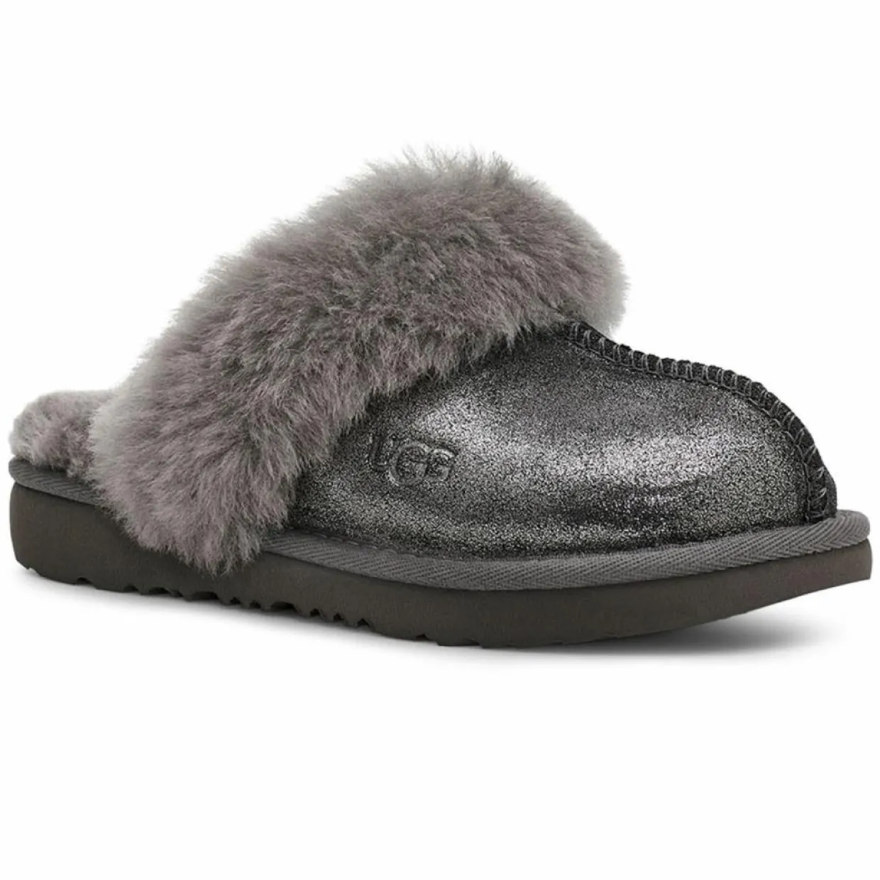 Enfant Ugg Fille^Chaussons en Peau de Mouton métallisé Cozy Glitter noir