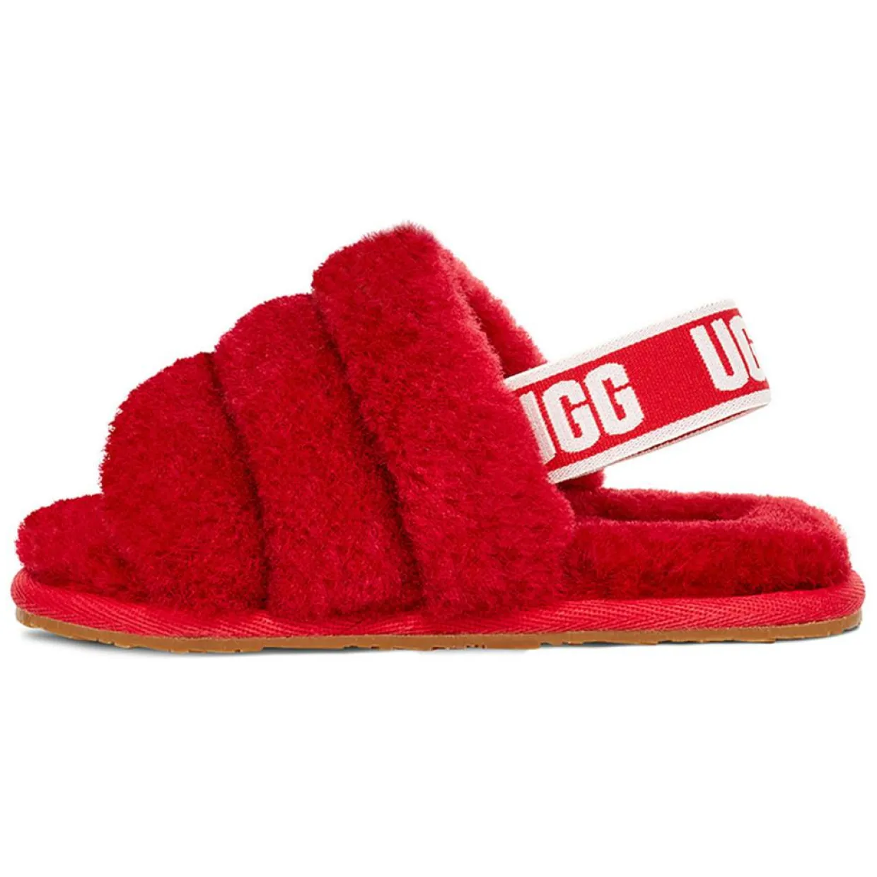 Enfant Ugg Bébé^Chaussons en Peau de Mouton Fluff Yeah rouges