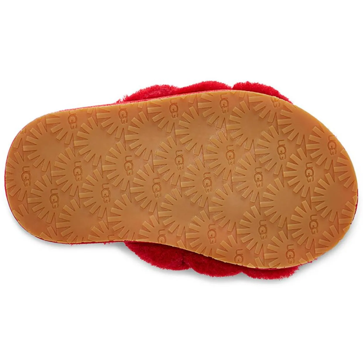 Enfant Ugg Bébé^Chaussons en Peau de Mouton Fluff Yeah rouges