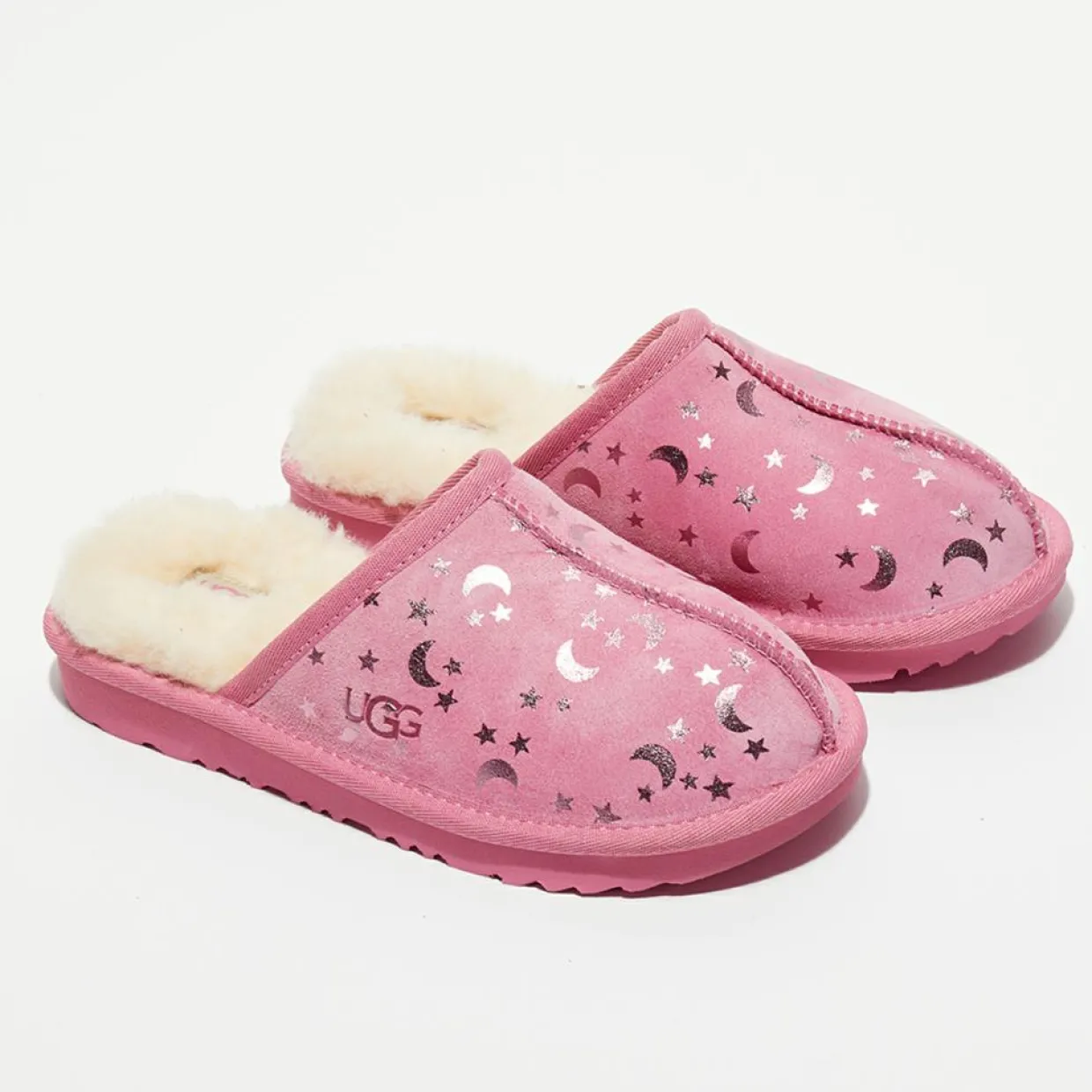 Chaussons en Velours de Cuir fourrés Keegan roses-Ugg Clearance