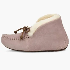 Enfant Ugg Fille^Chaussons fourrés Laine en Velours de Cuir Alena roses