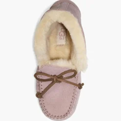 Enfant Ugg Fille^Chaussons fourrés Laine en Velours de Cuir Alena roses