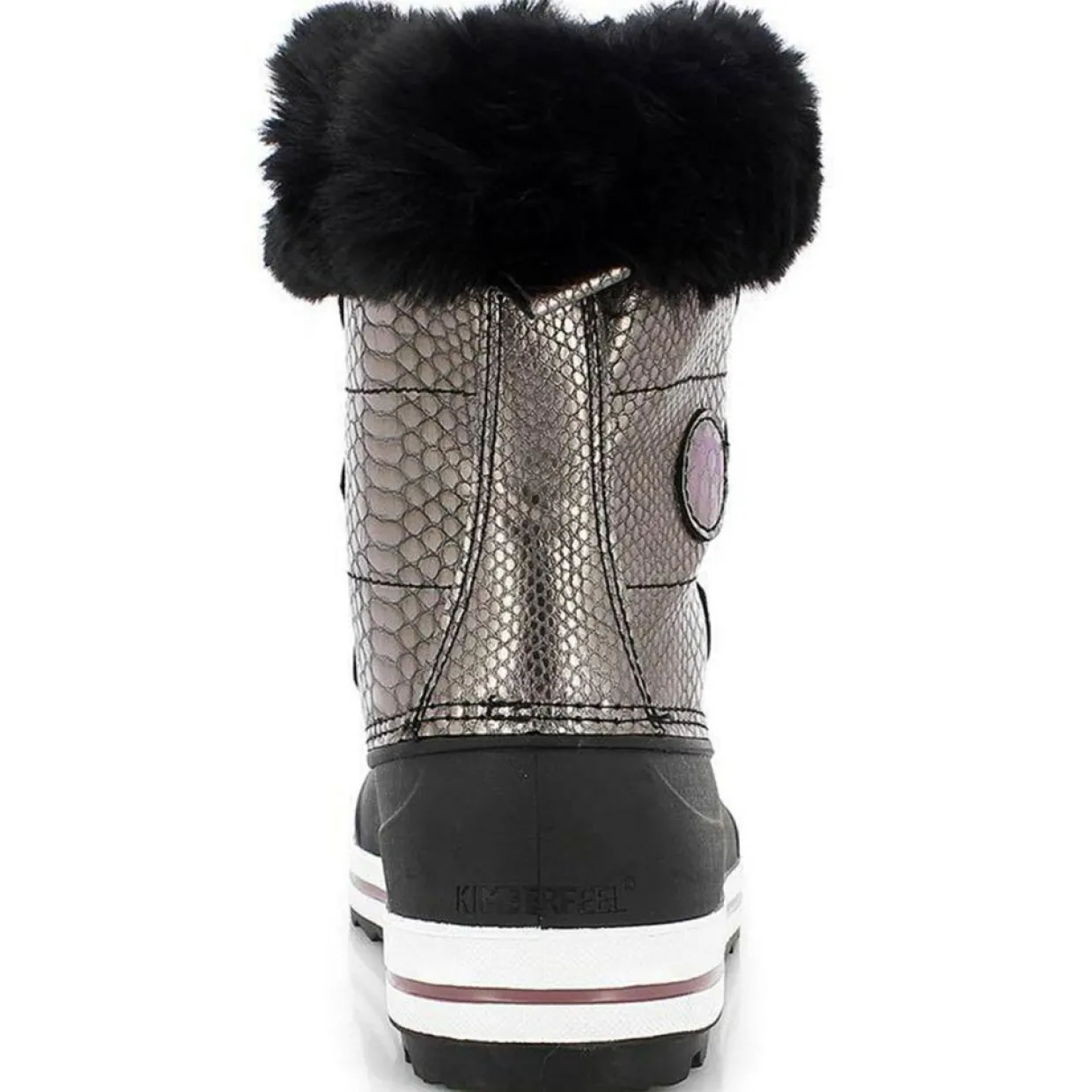 Femme Kimberfeel Bottines^Chaussures de Montagne Diana fourrées noir/argenté