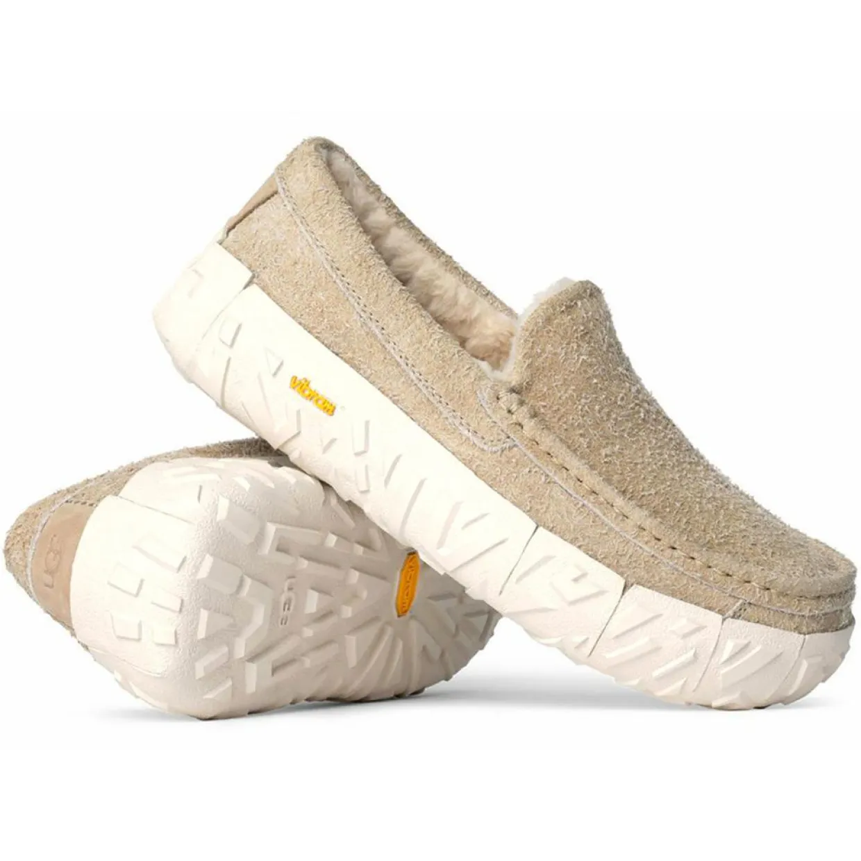 Homme Ugg Mocassins^Chaussures en Velours de Cuir Ascot Wrap Tech beiges