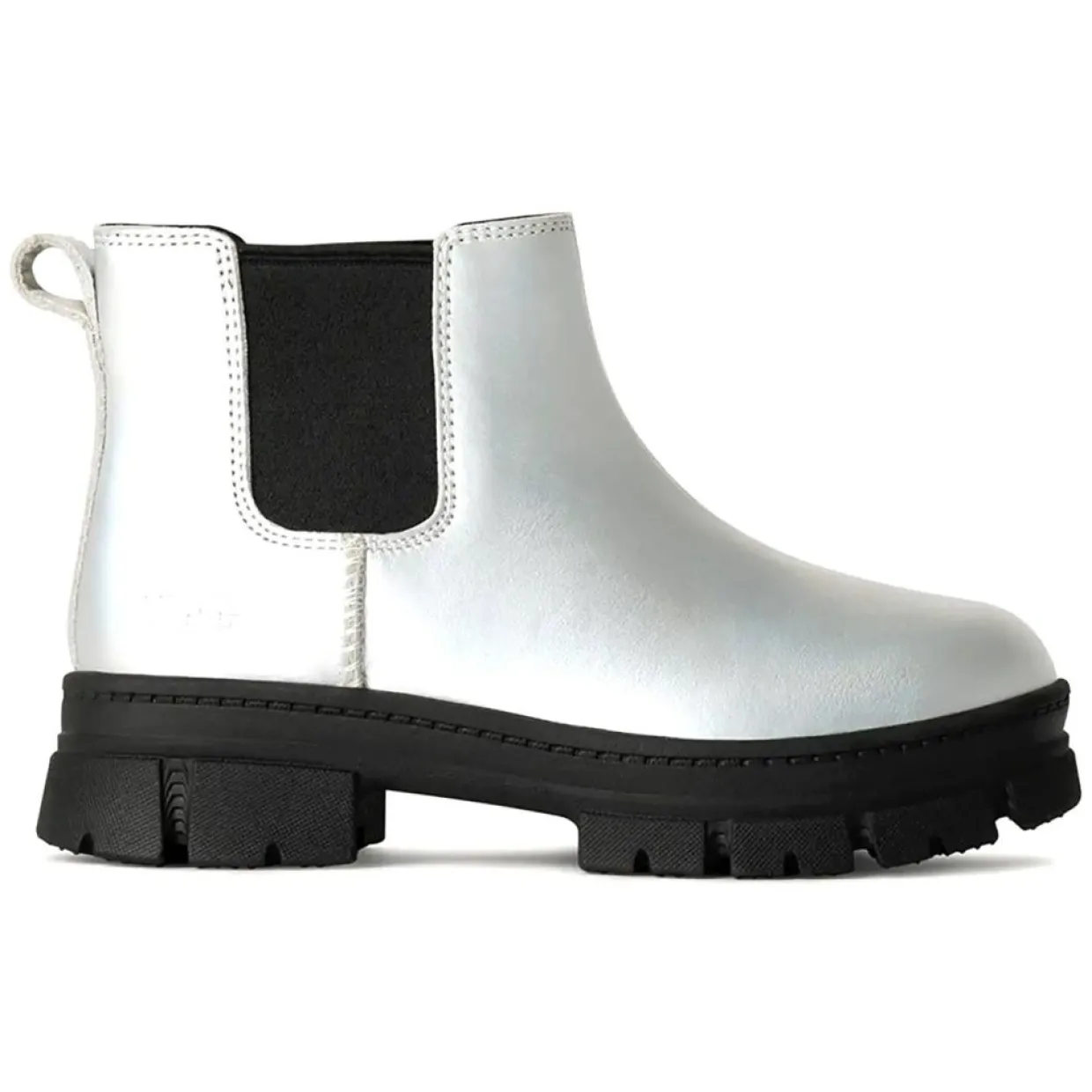 Enfant Ugg Fille^Chelsea Boots en Cuir Ashton Chelsea Shine argentées
