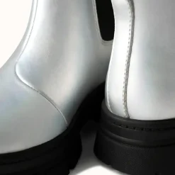 Enfant Ugg Fille^Chelsea Boots en Cuir Ashton Chelsea Shine argentées