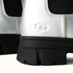 Enfant Ugg Fille^Chelsea Boots en Cuir Ashton Chelsea Shine argentées