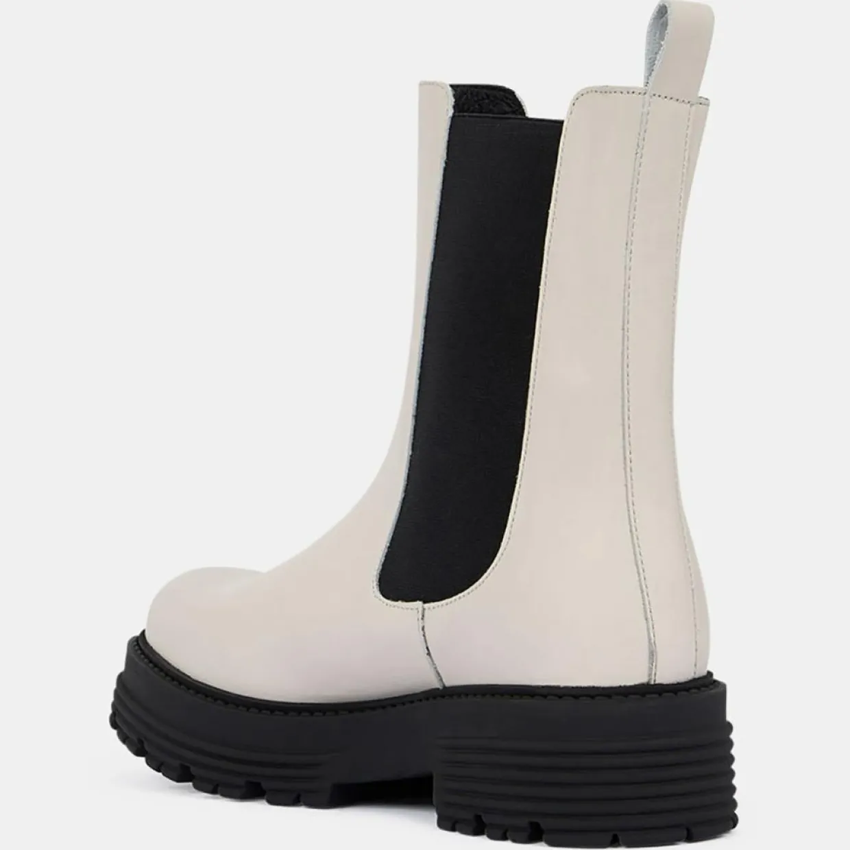 Femme Galeries Lafayette Bottines^Chelsea boots en Cuir beiges - Talon 4 cm