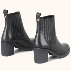 Femme Cosmoparis Bottines^Chelsea boots en Cuir Bena noirs - Talon 7 cm