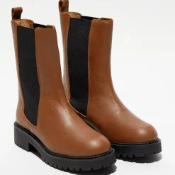 Femme Apologie Bottines^Chelsea Boots en Cuir Carmen camel