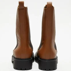 Femme Apologie Bottines^Chelsea Boots en Cuir Carmen camel