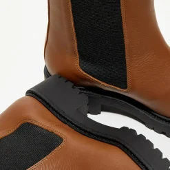 Femme Apologie Bottines^Chelsea Boots en Cuir Carmen camel