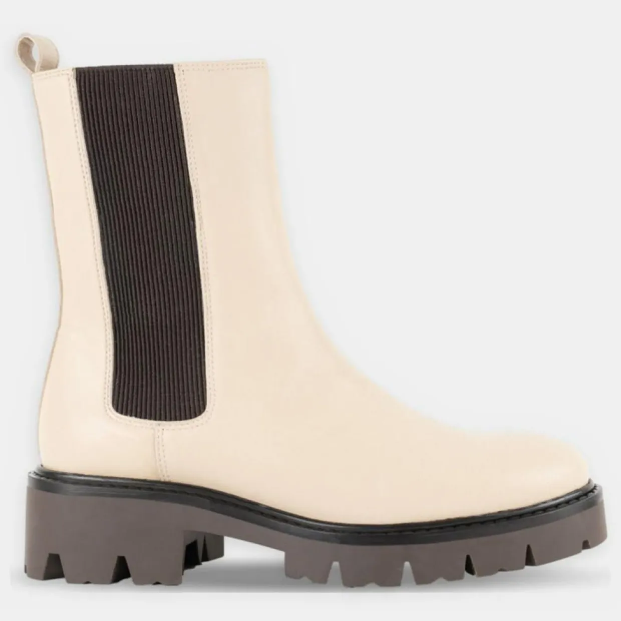 Femme Bobbies Bottines^Chelsea Boots en Cuir écrues