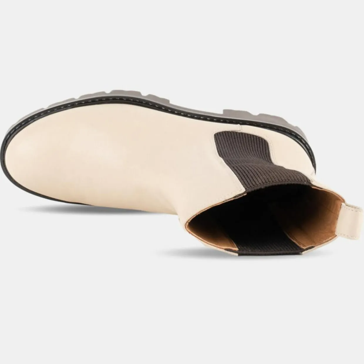 Femme Bobbies Bottines^Chelsea Boots en Cuir écrues