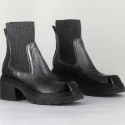 Femme Garrice Lab Bottines^Chelsea boots en Cuir Gusto anthracite - Talon 6 cm