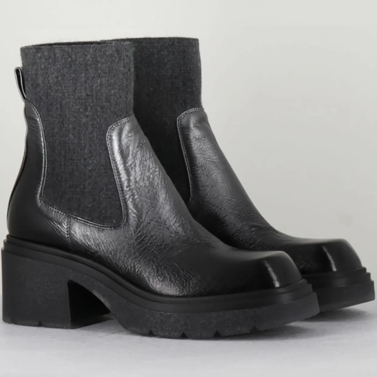 Femme Garrice Lab Bottines^Chelsea boots en Cuir Gusto anthracite - Talon 6 cm