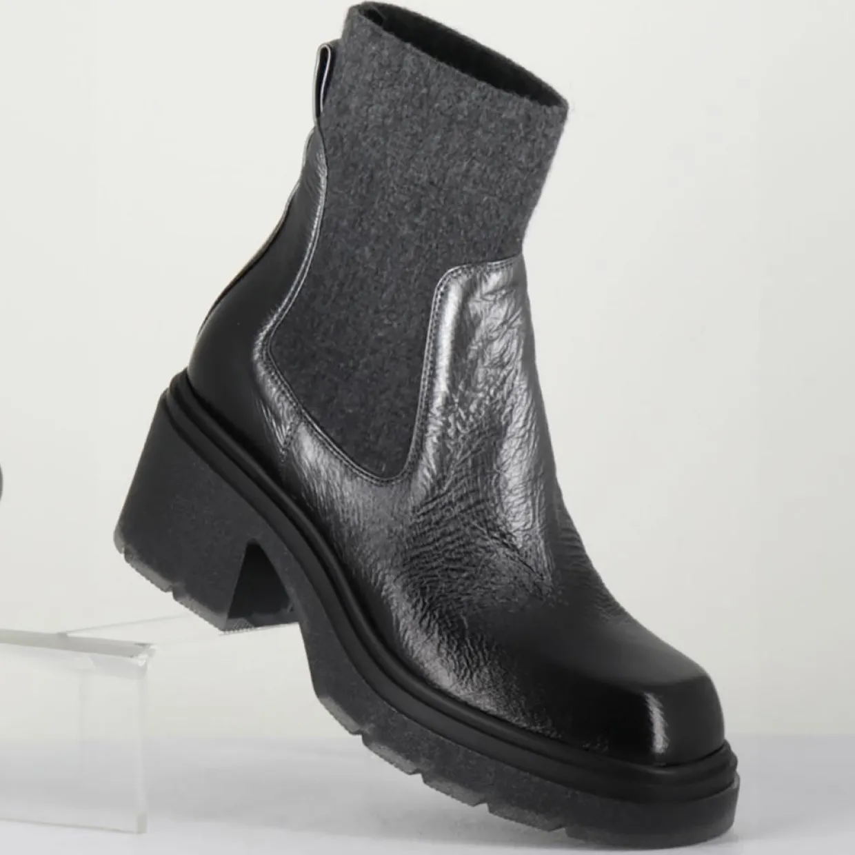 Femme Garrice Lab Bottines^Chelsea boots en Cuir Gusto anthracite - Talon 6 cm
