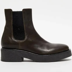 Chelsea boots en Cuir marron - Talon 4.5 cm-Garrice Lab Discount