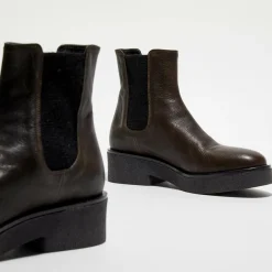 Chelsea boots en Cuir marron - Talon 4.5 cm-Garrice Lab Discount