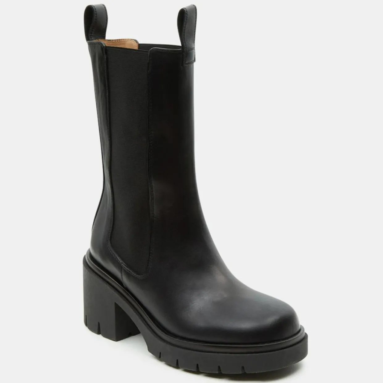 Femme Flattered Bottines^Chelsea Boots en Cuir Mid noires - Talon 8 cm