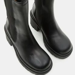 Femme Flattered Bottines^Chelsea Boots en Cuir Mid noires - Talon 8 cm