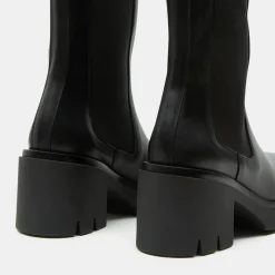 Femme Flattered Bottines^Chelsea Boots en Cuir Mid noires - Talon 8 cm