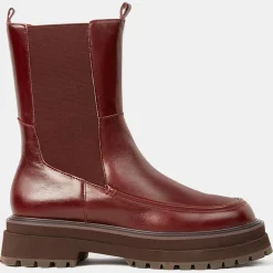 Femme Galeries Lafayette Bottines^Chelsea Boots en Cuir semelle épaisse marron - Talon 4.5 cm