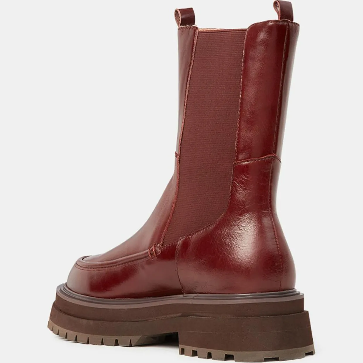Femme Galeries Lafayette Bottines^Chelsea Boots en Cuir semelle épaisse marron - Talon 4.5 cm