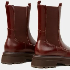 Femme Galeries Lafayette Bottines^Chelsea Boots en Cuir semelle épaisse marron - Talon 4.5 cm