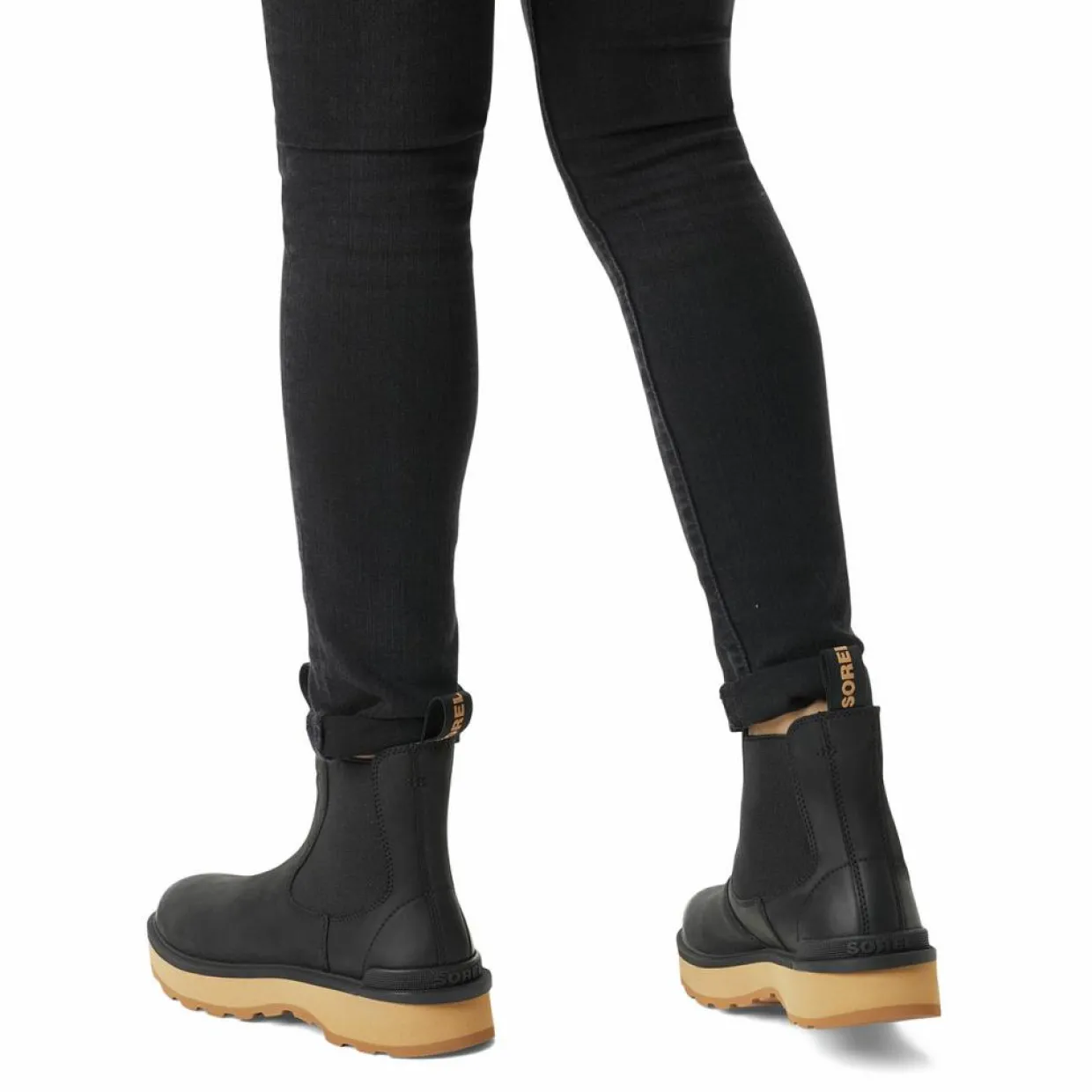 Femme Sorel Bottines^Chelsea boots en Velours de Cuir Hi-Line noires