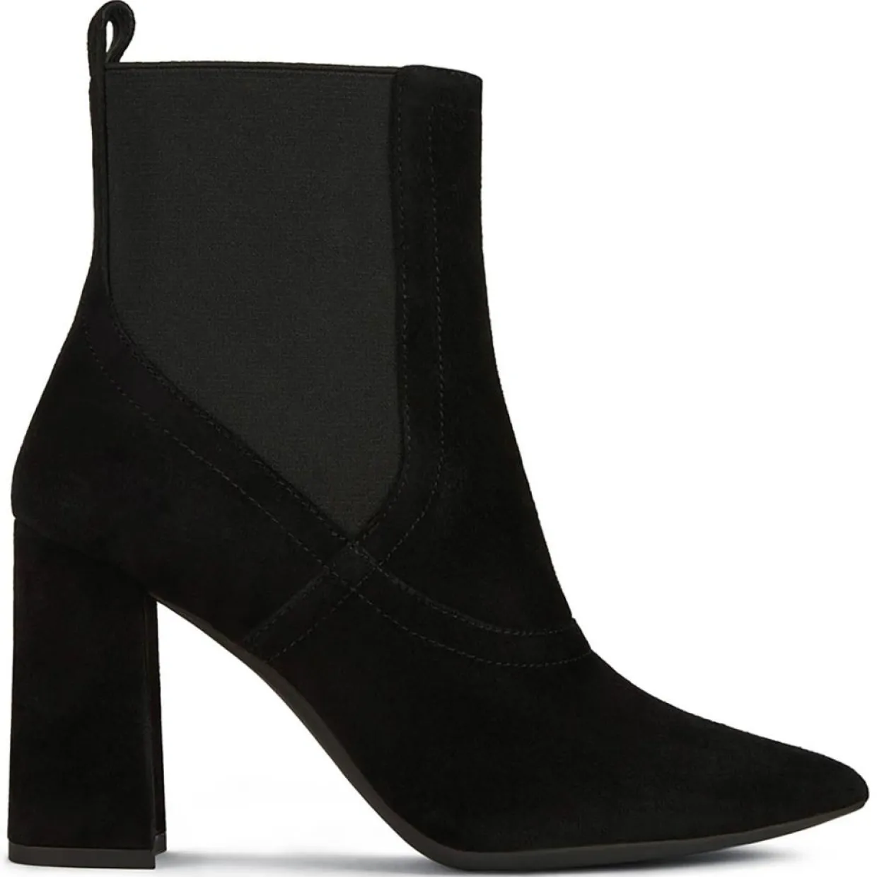 Femme Geox Bottines^Chelsea Boots en Velours de Cuir Bigliana 90 noires - Talon 9 cm