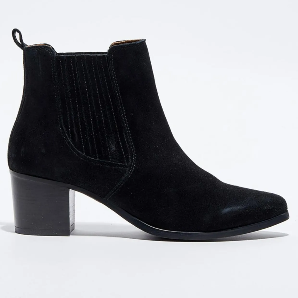 Chelsea boots en Velours de Cuir Fali noires - Talon 5 cm-Cosmoparis Best