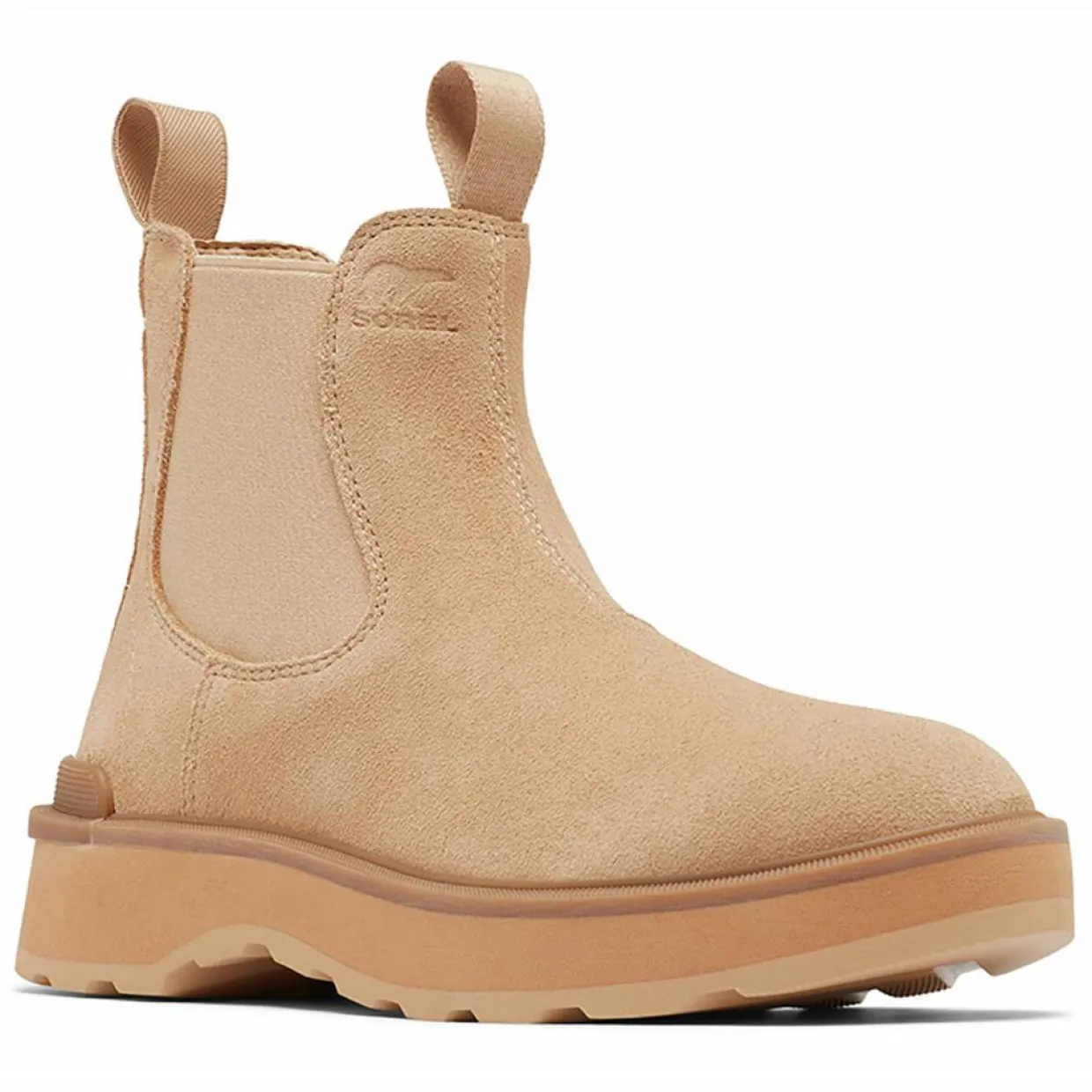 Femme Sorel Bottines^Chelsea boots en Velours de Cuir Hi-Line camel