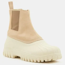 Femme Diemme Bottines^Chelsea Boots en Velours de Cuir Balbi beiges
