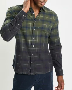 Homme Marc O'Polo Chemises^Chemise à Carreaux Degradé Sl kaki/bleu