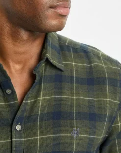 Homme Marc O'Polo Chemises^Chemise à Carreaux Degradé Sl kaki/bleu