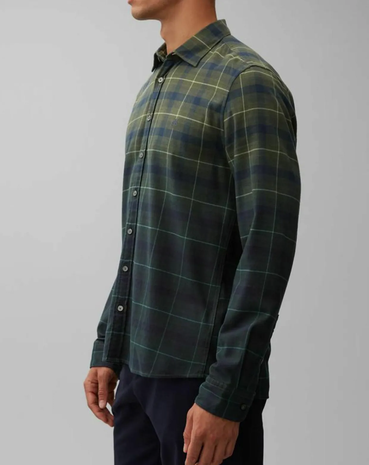 Homme Marc O'Polo Chemises^Chemise à Carreaux Degradé Sl kaki/bleu