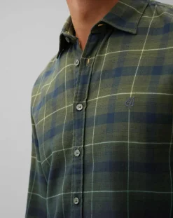 Homme Marc O'Polo Chemises^Chemise à Carreaux Degradé Sl kaki/bleu