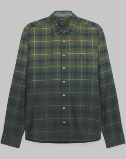 Homme Marc O'Polo Chemises^Chemise à Carreaux Degradé Sl kaki/bleu